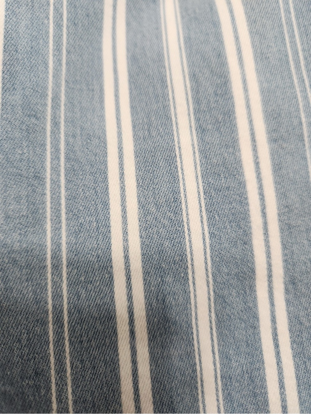 LOFT Modern Skinny Crop Blue and White Vertical Striped Pants 31 / 12 - Picture 12 of 15